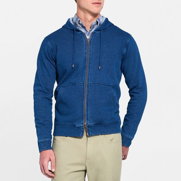 Peter Millar Other - Peter Millar Full-Zip Indigo Fleece Hoodie 2XL XXL